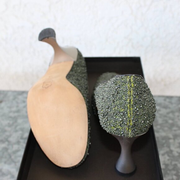 Beaded leather pumps womens pin up 38 | 7.5 Louis heel 3” Spain - Picture 9 of 12